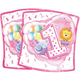 Offerta kit coordinato Tavola decorazioni addobbi Festa 1 Primo Compleanno Bimba Baby Girl Rosa