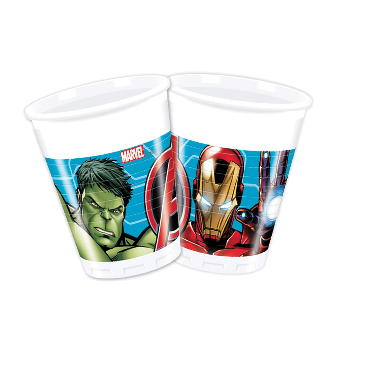 Bicchieri in plastica coordinato tavola addobbi festa Avengers