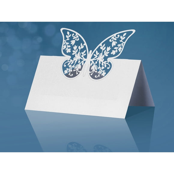 Segnaposto in cartoncino con farfalla per matrimonio o comunione