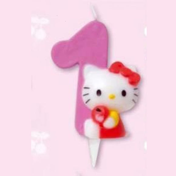 Candela Numero 1 per festa di compleanno a tema Hello Kitty