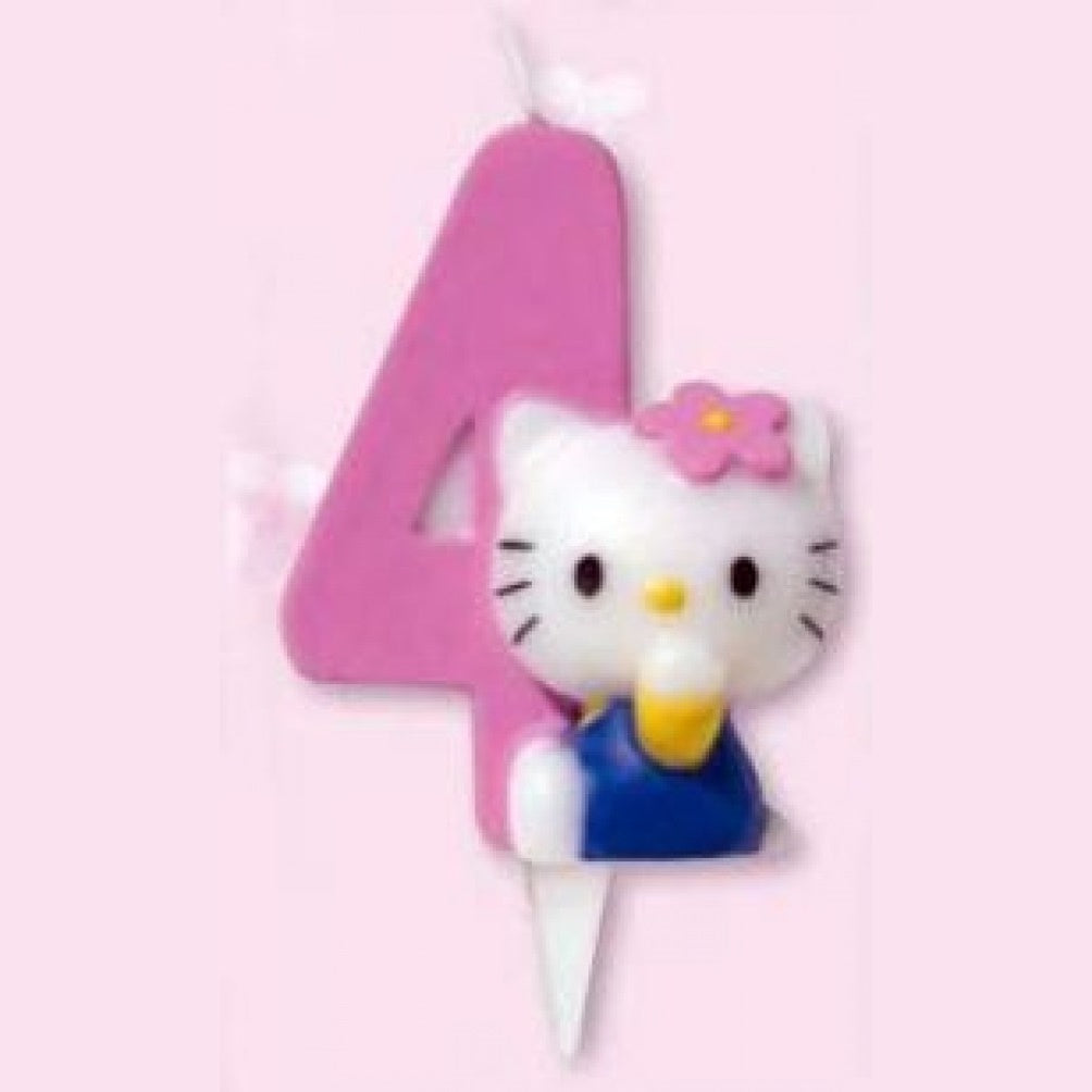 Candela Numero 4 per festa di compleanno a tema Hello Kitty – partyeballoon
