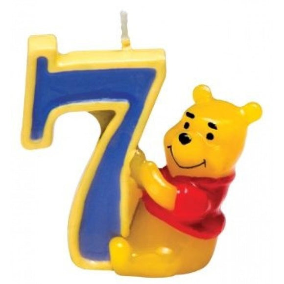 Candela per festa di compleanno numero 7 Winnie The pooh