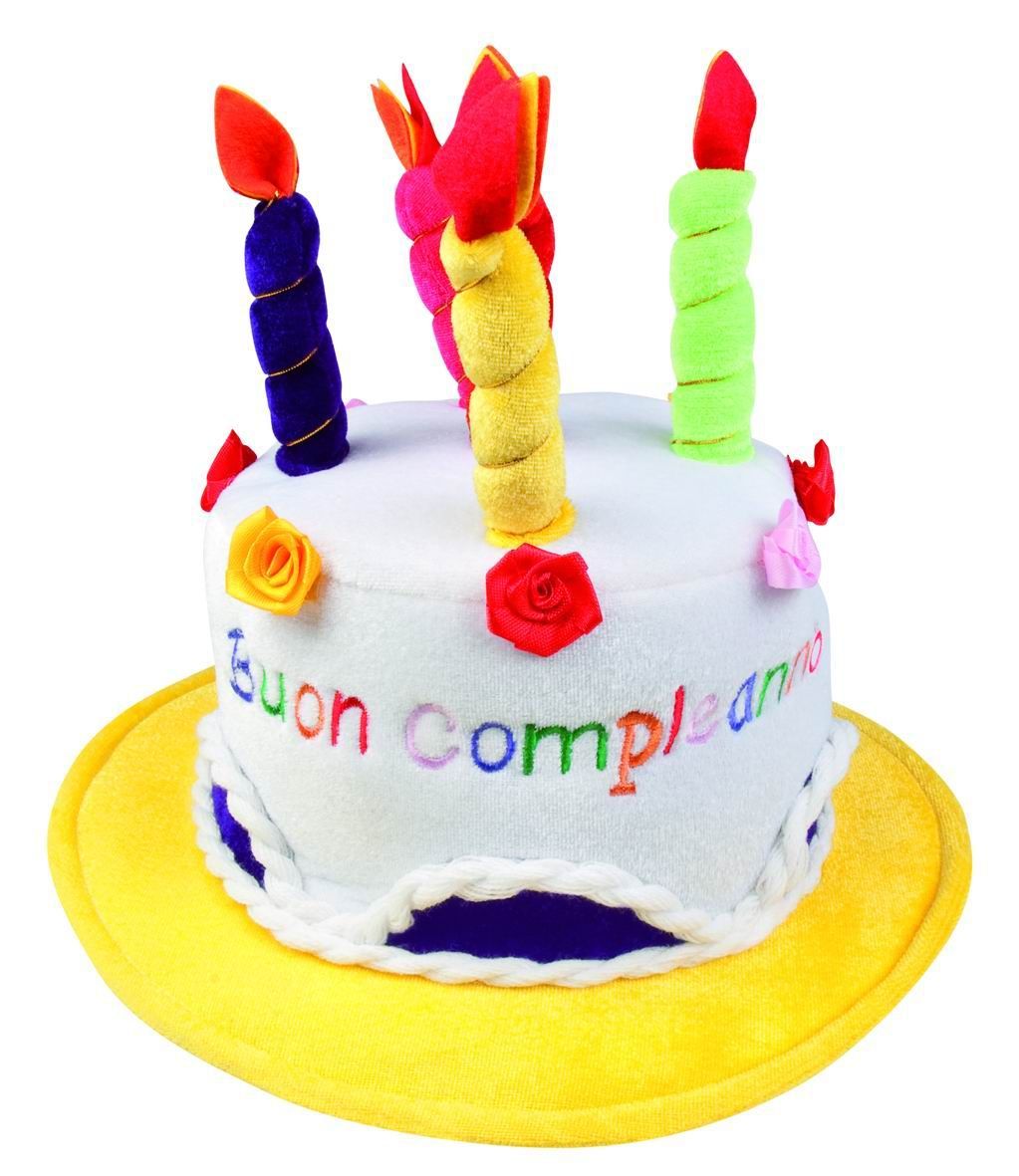 Cappello a forma di Torta con candeline Habby Birthday per compleanno