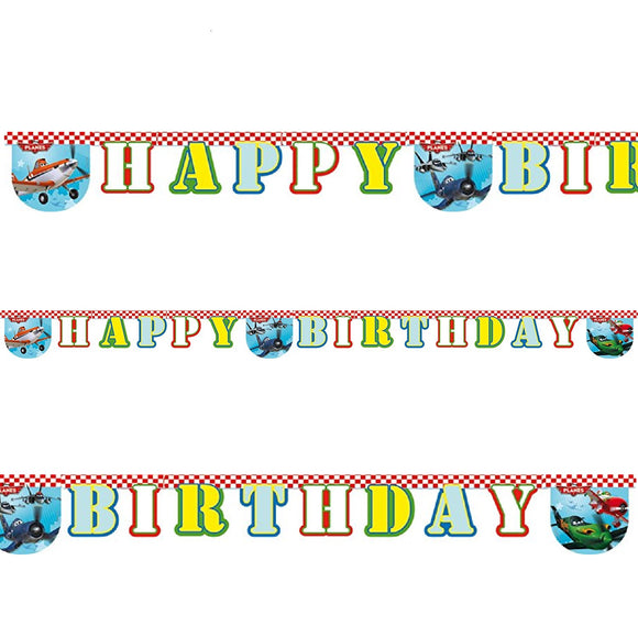 Festone in cartoncino lettere Happy Birthday decorazione festa Planes