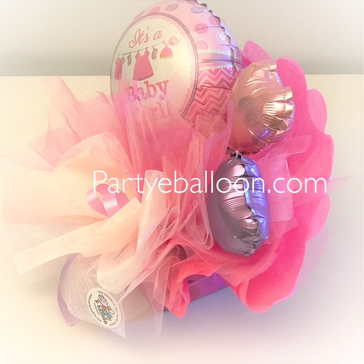 Composizione di Palloncini per nascita Bimba It's a Baby Girl rosa –  partyeballoon
