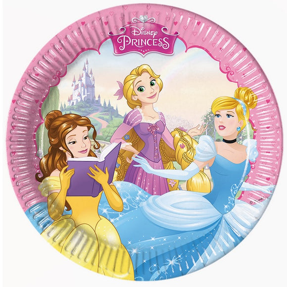 Piattini coordinato tavola addobbi festa Principesse Disney cm 20 conf 8 pz