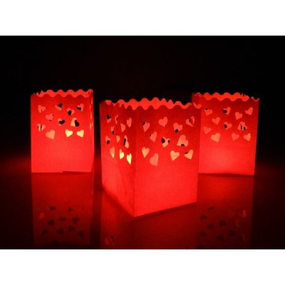Candle Bags sacchetti porta candela rossi versione media con Cuori