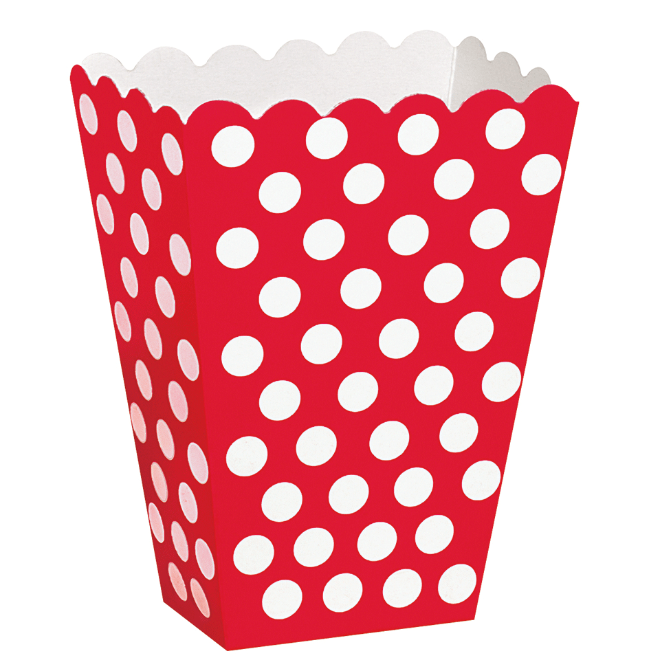 Scatole Popcorn Party Box Rosso Pois Bianchi contenitore per