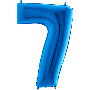 Numero 7 Blu in foil palloncino in alluminio mylar