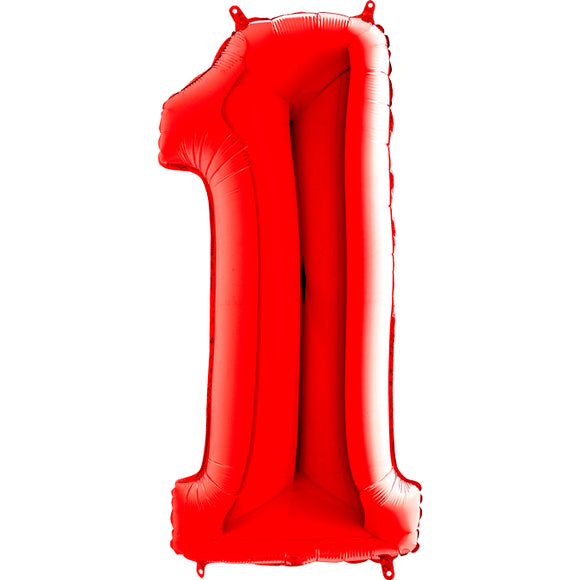 Numero 1 Rosso in foil palloncino in alluminio mylar