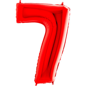 Numero 7 Rosso in foil palloncino in alluminio mylar