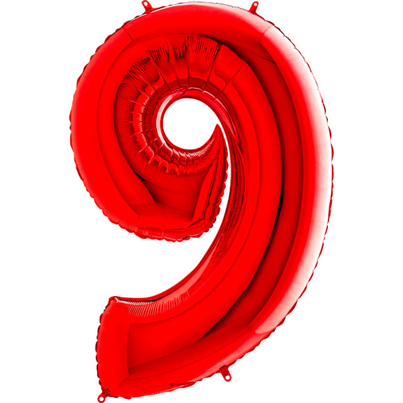 Numero 9 Rosso in foil palloncino in alluminio mylar