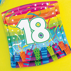 Piatti Quadrati in cartoncino per festa di compleanno 18 Anni