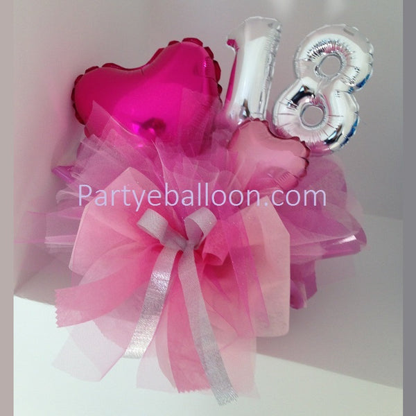 Bouquet di palloncini 1 anno rosa