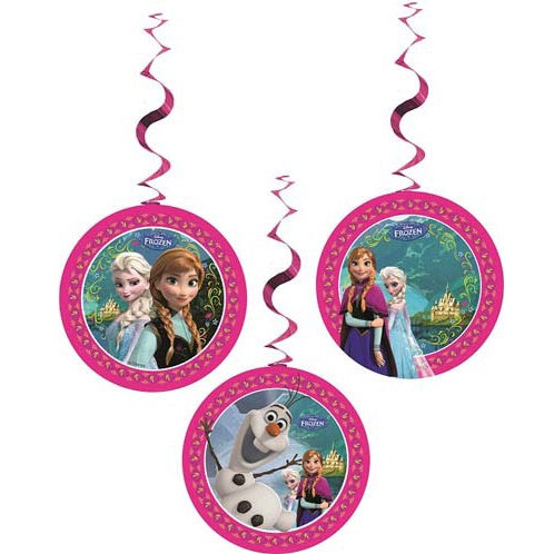 Decorazioni a sospensione addobbi festa Frozen conf 3 pendenti