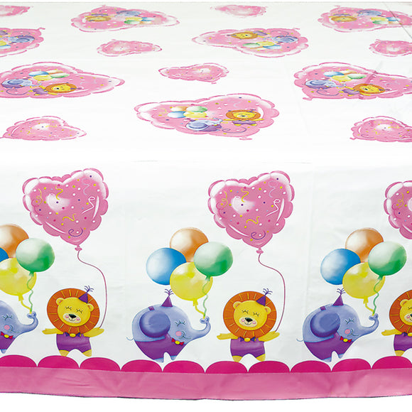 Tovaglia in plastica coordinato tavola decorazioni festa 1 Primo Compleanno  Bimba Baby Girl – partyeballoon