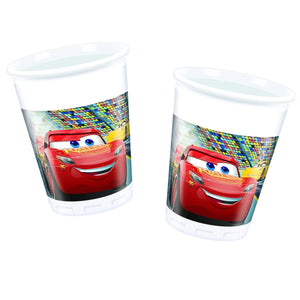 8 Bicchiere in plastica per festa a tema Cars 3
