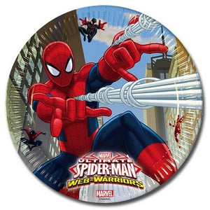 8 Piatti per Festa a tema Spiderman Uomo Ragno cm 23 in cartoncino