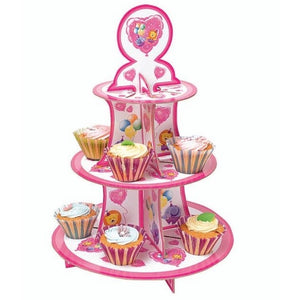 Alzatina per dolci Cupcake decorazioni Festa 1 Primo Compleanno Bimba Baby Girl Rosa