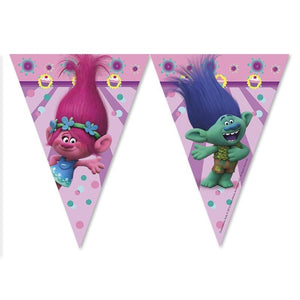 Festone bandiere decorazioni per festa a tema Trolls