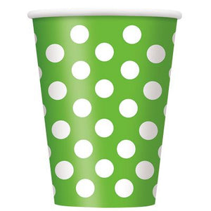 Bicchieri in cartoncino verde Pois