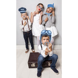 Photo Booth Occhiali colorati decorazioni addobbi accessori feste bimbi a tema Aeroplano Azzurro