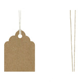 Etichette segnaposto decorativi in cartoncino con balza Bianca e balza lino