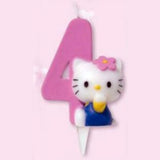Candela Numero 4 per festa di compleanno a tema Hello Kitty