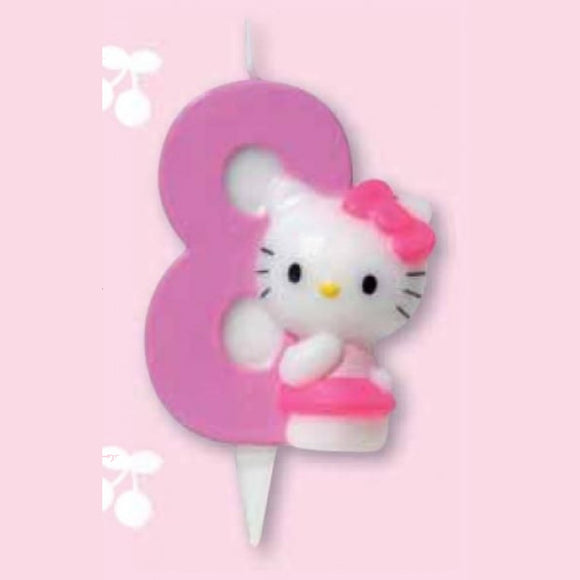 Candela Numero 8 per festa di compleanno a tema Hello Kitty 