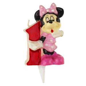 Candela numero 1 decorativa per festa di compleanno Minnie Disney