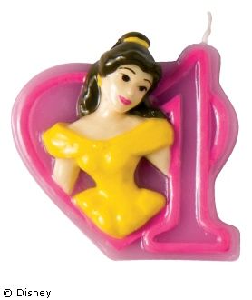 Candeline numero 1 per festa di compleanno a tema Principesse Disney