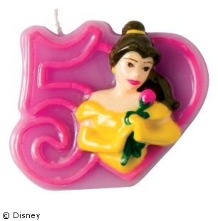Candelina numero 5 per festa di compleanno a tema Principesse Disney