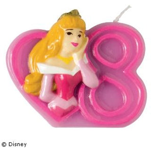 Candeline numero 8 per festa di compleanno a tema Principesse Disney
