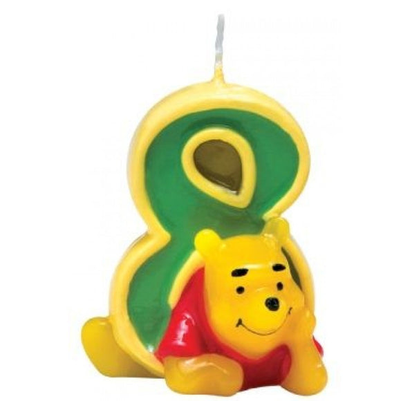 Candela per festa di compleanno numero 8 Winnie The pooh