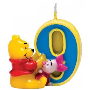 Candela per festa di compleanno numero 9 Winnie The pooh