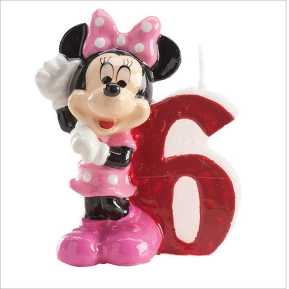 Candela decorativa per festa di compleanno a tema Minnie Numero 6 –  partyeballoon