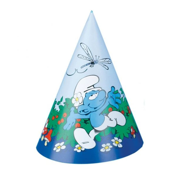 Cappellini in cartoncino addobbi decorazion per festa a tema The Smurfs i Puffi
