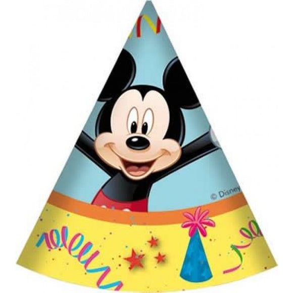 Cappellini in cartoncino addobbi decorazioni per festa a tema Mickey Topolino Disney Party Carnival