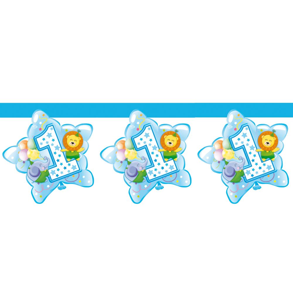 Festone Happy Birthday Con Bandierine Olografiche Blu | 11 Pezzi, Lunghezza 3,9 Metri | Decorazione Compleanno - 3