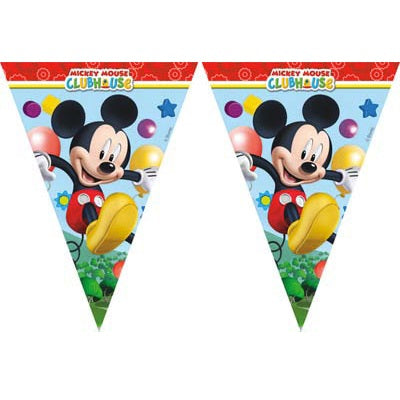 Festone bandierine in plastica decorazione per festa a tema Playful Mickey Topolino Disney