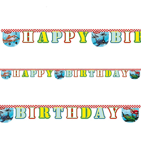 Festone in cartoncino lettere Happy Birthday decorazione festa Planes –  partyeballoon