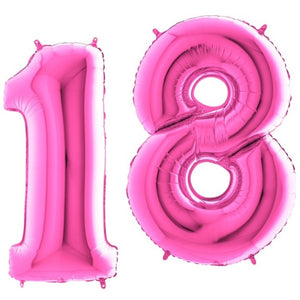 palloncini Numero 18 fucsia in foil per festa di compleanno