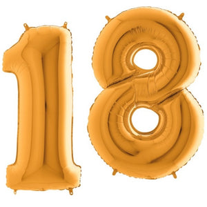 Palloncini Numero 18 in alluminio foil oro