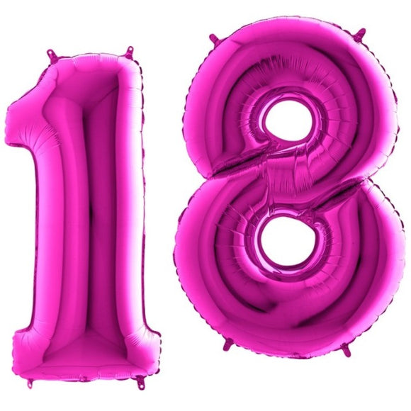 palloncini Numero 18 viola in foil per festa di compleanno