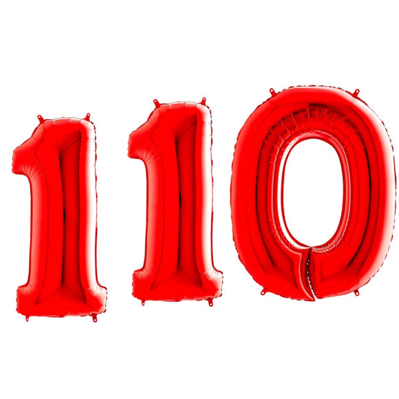 Numero 110 Rosso palloncini in foil per festa laurea