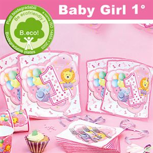 Offerta kit coordinato Tavola decorazioni addobbi Festa 1 Primo Compleanno  Bimba Baby Girl Rosa – partyeballoon