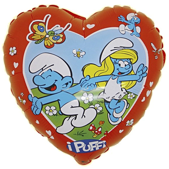 Palloncino foil cuore decorazioni festa a tema The Smurfs i Puffi