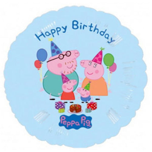 Palloncino foil decorazioni festa Peppa Pig Happy Birthday