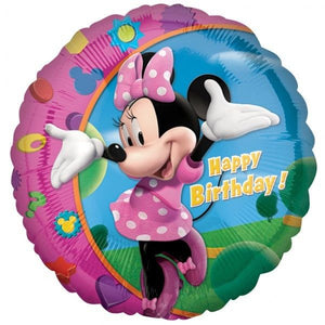 Palloncini in foil tondo per festa a tema Minnie Mouse Happy Birthday
