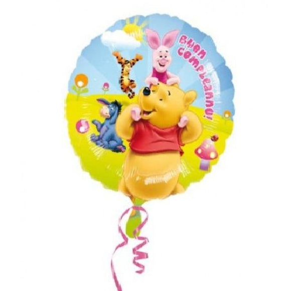 Palloncino foil per festa a tema Winnie The Pooh stampa Buon Compleanno